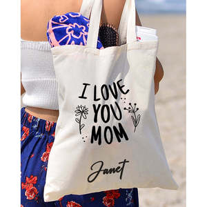Bolsa de Tela de Algodón Personalizable con la Frase 'Te Amo Mamá' para Expresar Amor a las Madres en el Día de la Madre - Product Image 3