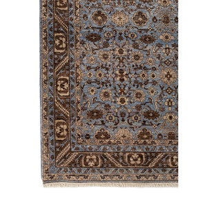 Alfombra Afgana de Lana Anudada a Mano con Diseño Floral Azul, Someplace in Time, para Decoración del Hogar - EA-3062 (CS-01) - Product Image 4
