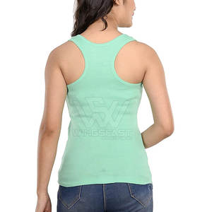 Camisetas sin mangas cómodas de etiqueta privada para mujer, camisetas sin mangas transpirables de diseño único para mujer hechas en Pakistán - Product Image 6