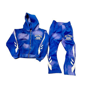 Survêtement d'hiver pour hommes en molleton 100% coton, personnalisation de la marque disponible, effet délavé au soleil, style hip-hop - Product Image 2