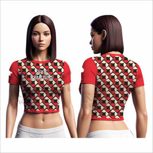 เสื้อครอปสตรีแบบแห้งเร็วเสื้อครอปของผู้หญิงเสื้อครอปเอวลอยใส่สบายดีไซน์ไม่เหมือนใคร - Product Image 5