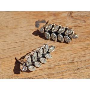 ต่างหูเงินสเตอริ925เซอร์โคเนียลูกบาศก์แฮนด์เมดทันสมัยต่างหูเหลี่ยมเพชรพลอยเพทายของขวัญที่สมบูรณ์แบบ - Product Image 2