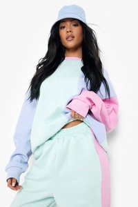 Conjunto de sudadera y pantalones con diseño personalizado para mujer, chándal con capucha de gran tamaño y diseño de alta calidad de bloque de Color alto - Product Image 4