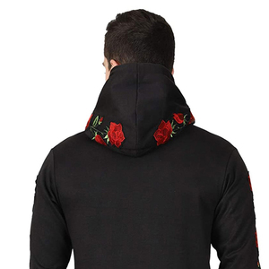 Nouvelle mode sweat à capuche brodé pour hommes, poids lourd, couleur unie personnalisé de haute qualité, sweat à capuche brodé à l'épaule tombante pour hommes - Product Image 5