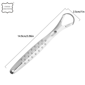 เครื่องมือขูดลิ้นแบบสองชั้นทำจากสแตนเลสอุปกรณ์ทำความสะอาดลิ้นที่ถูกสุขอนามัยในช่องปากรูปแบบใหม่ - Product Image 6