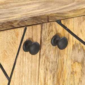 MUEBLE PARA TV Y CONSOLA DE MADERA DE MANGO CON PANEL ESTAMPADO, DISEÑO INDUSTRIAL, DURADERO Y FÁCIL DE LIMPIAR - Product Image 3