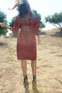 High Fashion Top Embroidered <b>Long</b> Sleeve Knee Length Designer Party Wear <b>Dress</b> Elegant <b>Boho</b> Ruffle Mini Length Tunic Style <b>Dress</b> - Product Image 2