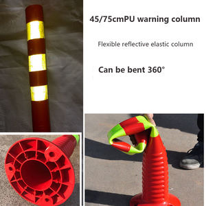 بلاستيك عاكس مرنة انتعاش وقوف السيارات حاجز القطب علامة بولارد تحذير آخر معدات السلامة المرورية - Product Image 2
