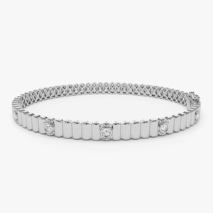 สร้อยข้อมือบาร์แฟนซีเงินสเตอร์ลิงทันสมัยทันสมัยทันสมัยกำไลข้อมือ zircon ethnic Link Chain ละเอียดได้รับการรับรองจาก stonewels - Product Image 2