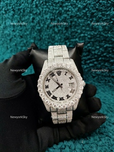 นาฬิกาฮิปฮอปสำหรับผู้ชาย2024คุณภาพดีที่สุด Def VVS Moissanite เพชรเย็นกลไกเคลื่อนไหวอัตโนมัติกระจกสแตนเลส - Product Image 2