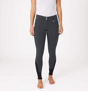 Volver Cross Loops Mujeres Ropa ecuestre Color negro Cintura alta Leggings de silicona Medias Calzones Pantalones ecuestres - Product Image 1