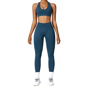 Quickdry Breathable Yoga Sets Sportswear Gym Fitness For Women High Quality <b>Spandex</b>/Polyester Material Customized Logo - Product Image 1