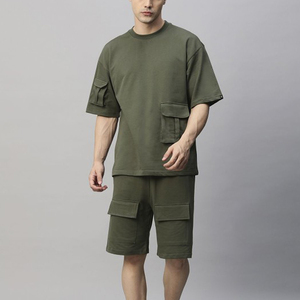 Custom Logo Men's High Quality Summer Short Sleeve <b>T</b>-<b>Shirt</b> and Shorts Set Two-Piece Casual Fitness <b>Suit</b> - Product Image 1