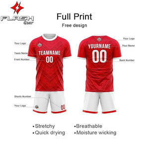 Maillot de football personnalisé de nouvelle saison en gros, maillot de football unisexe de haute qualité, 100% polyester respirant, vêtements de football courts - Product Image 4