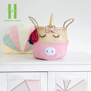 Must-have Handicraft Seagrass Storage <b>Basket</b> Home Decorative Christmas Decorations Gifts Wicker Laundry <b>Baskets</b> Storage Box Bin - Product Image 1