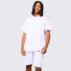 Muestra Gratuita, Conjunto de Ropa de Verano para Mujer con Logotipo Personalizado, Conjunto de Dos Piezas con Camiseta de Cuello Redondo de Color Sólido y Pantalones Cortos de Ciclista - Product Image 4