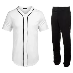 Ensemble de maillot et de pantalon de baseball personnalisé, uniforme d'équipe, impression par sublimation, boutonnière, vêtements de sport performants, kit complet - Product Image 4