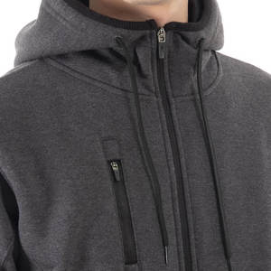 Sweat à capuche à demi-manches avec fermeture éclair pour homme, 450 GSM, 100% coton, poids lourd, pour les collections de vêtements de streetwear - Product Image 6
