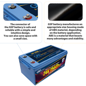 Gsp Batterij 24V 150ah Lifepo4-batterij, 3840wh, 25.6V, Ingebouwde Bms, Lage Ontladingssnelheid, Voor Golfkarren, Zeeboot, Elektrisch Gereedschap