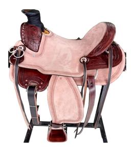 Selle Western en cuir véritable de qualité supérieure pour l'équitation et les courses de barils - Product Image 1