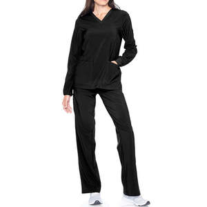 Uniformes hospitaliers ensembles de soins infirmiers uniforme de gommage ensemble d'infirmière pour les femmes Design moderne col rond manches courtes ensembles de gommages médicaux - Product Image 5
