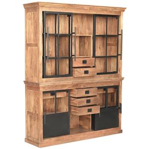 Gabinete de buffet industrial Aparador de madera maciza con puertas correderas 180 cm con cómoda de 7 cajones y 6 puertas correderas Venta caliente - Product Image 3