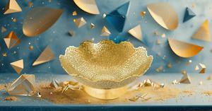 Bol à fruits secs Rampuri en laiton fait à la main de 9 "belle conception de paon doré ustensiles de cuisine durables stockage de travail de sculpture décorative - Product Image 2