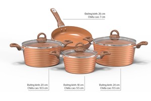 Giá tốt nhất 4 cái Nhôm Nhà Bếp Đồ nấu nướng không dính nấu ăn nồi và Frying Pan <span class=keywords><strong>Cookware</strong></span> <span class=keywords><strong>Set</strong></span> - Product Image 3
