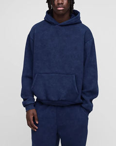 Venta al por mayor de poliéster/algodón polar Unisex de gran tamaño de invierno al aire libre chándal de peso pesado Color sólido con capucha pantalones de chándal Hip Hop - Product Image 5