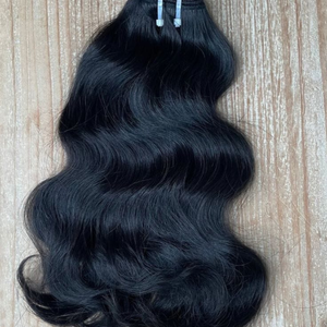 Extensiones de Cabello Natural Sin Procesar, Ondulado, Rizado, Virgen, Remy, Negro, para Mujeres, con Doble Trama a Máquina y Puntas Dobles - Product Image 5