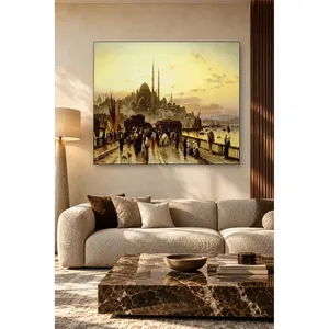 Vista di Fida sulla nuova moschea dal ponte di Galata, stampa su tela - Product Image 1