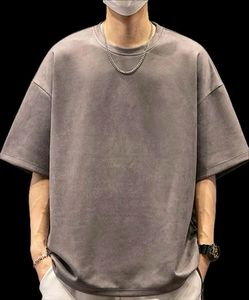 เสื้อยืดโอเวอร์ไซส์สีน้ำตาลสำหรับผู้ชาย สไตล์วินเทจ แขนกุด คอกลม ผ้าฝ้ายทอ 100% น้ำหนัก 220 กรัม แห้งเร็ว - Product Image 2