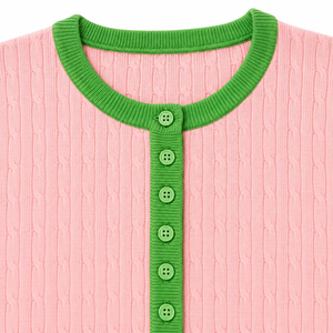Wholesale Custom Logos <b>Cable</b> <b>knit</b> Sorority Crew Neck Varsity <b>Cardigan</b> Embroidery work High-Quality material - Product Image 3