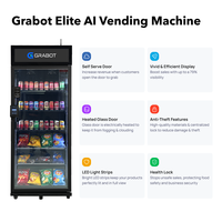 Distributeur automatique Grabot Elite AI 647L, combinaison snacks et boissons, surveillance à distance 4G, lecteur de carte de crédit, distributeur automatique intelligent Grab Go AI