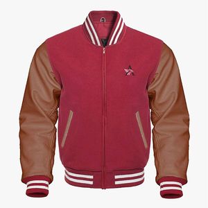 Veste de baseball en cuir Vigour, veste universitaire, broderie en chenille personnalisée pour hommes, veste décontractée tissée d'hiver - Product Image 2