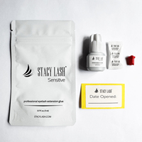 Colle pour extensions de cils sensibles (5ml/10ml) - Séchage en 5-6 secondes, liquide, waterproof, végane, sans cruauté, faible émission de vapeurs, sans formaldéhyde
