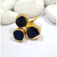 Bague en laiton avec pierre naturelle Lapis Lazuli, sertie de pierres en grappe, plaquée or, unisexe, style bohème, pour tous les jours