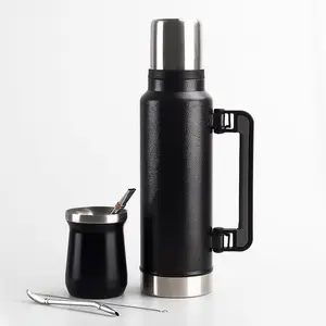 Wholesale 8oz Mate Cup 1L Water Bottle South America Gift Promotion Vacuum Insulated Stainless Steel Yerba Mate Cup Tea Set