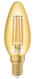 Lampada a Candela in Cristallo LED Edizione Vintage 1906, E14 4W 2400K 410Lm (Osram 091476) - Product Image 1
