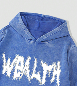 Sweat à capuche surdimensionné décontracté pour homme avec tête de squelette et impression de lettres en molleton 100% coton de haute qualité, sweat à capuche design à épaules tombantes - Product Image 3