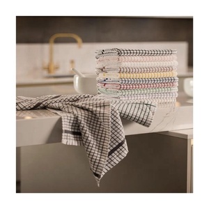 Pequeño negro a cuadros bordado pulpa de madera comprimida algodón mágico plato de limpieza lavado Golf toallas de cocina y herramientas de limpieza de platos - Product Image 1