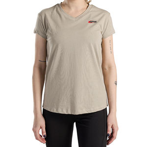 T-shirts pour femmes T-shirts décontractés en coton mélangé à manches courtes Tee Soft Round Neck Solid Color Summer Tops Comfortable Basic Daily Wear Shirt - Product Image 1