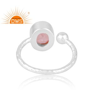 Diseño elegante 925 plata esterlina doblete morganita cuarzo piedra preciosa anillo joyería personalizada para mujer regalo para ella - Product Image 2