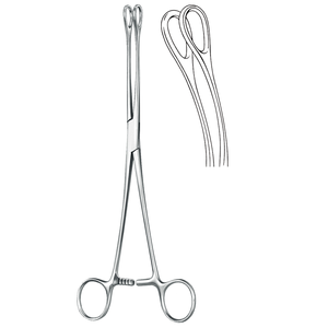 Fórceps de hisopo de algodón Foerster de acero inoxidable de alta calidad, fabricante de instrumentos quirúrgicos curvos lisos de 20cm / 8 pulgadas - Product Image 1