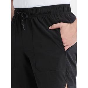 Pantalon de plage en coton et lin de couleur unie pour hommes, short respirant à taille élastique, streetwear polyvalent à taille moyenne - Product Image 1