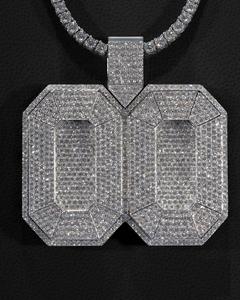 Unisex personalizado inicial OO letra 925 Plata Moissanite colgante Hip Hop inicial encanto para hombres y mujeres joyería - Product Image 1