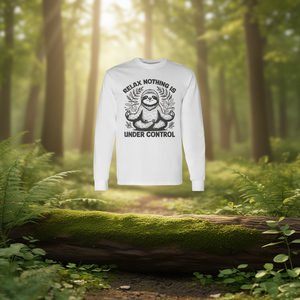 T-shirt à manches longues avec motif de paresseux mignon pour le yoga, détendez-vous et laissez-vous aller avec ce charmant t-shirt promotionnel - Product Image 3