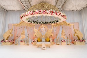 Indian Wedding Golden Delizio Mandap & <b>Stage</b> Indian Wedding Fiber Mandap & <b>Stage</b> Exclusive Hindu Marriage Delizio Mandap - Product Image 5