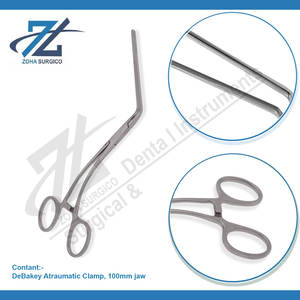 DeBakey Pince Atraumatique à angle droit Mâchoire de 100mm Jeu d'instruments manuels - Product Image 4