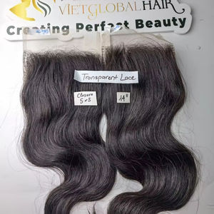 Extensions de cheveux humains vietnamiens bruts 100% fermeture de vague de corps avec style de vague droite soyeuse - Product Image 5